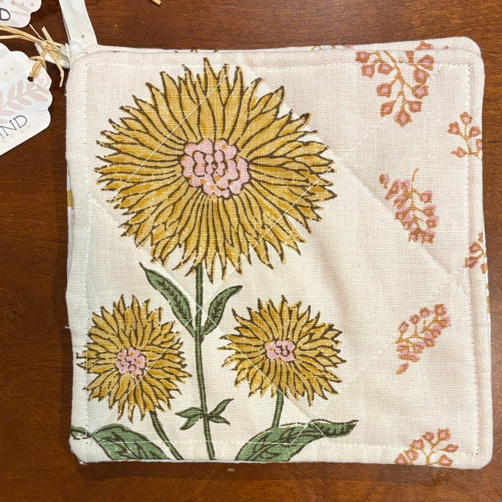 Floral Sunflower Pot Holder Set